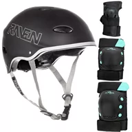 Ochraniacze - Zestaw RAVEN Kask F511 Black M +Ochraniacze M - miniaturka - grafika 1