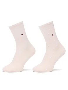 Tommy Hilfiger Zestaw 2 par wysokich skarpet damskich 100001493 Różowy - Skarpetki damskie - miniaturka - grafika 1
