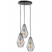 Lampy sufitowe - KET Druciana LAMPA wisząca metalowa OPRAWA industrialny ZWIS kaskada złota KET434 - miniaturka - grafika 1