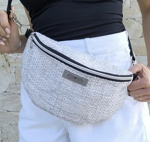 Szara nerka pleciony materiał boho na ramię - Nerki - miniaturka - grafika 1