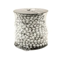 Ozdoby bożonarodzeniowe - Girlanda koralikowa srebrna 7,5 mm x 8 m - miniaturka - grafika 1