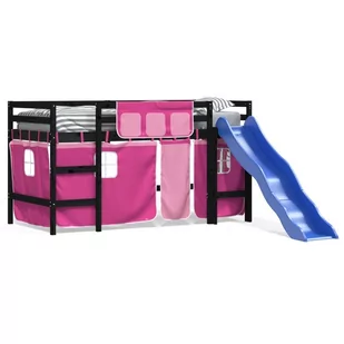 Dziecięce łóżko na antresoli, różowe zasłonki, 90x190 cm Lumarko! - Łóżka dla dzieci i młodzieży - miniaturka - grafika 3