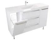 Szafki łazienkowe - Szafka Stojąca Z Umywalką ATH 120 cm KD - Biały Mat - Uchwyty Stal Szczotkowana - miniaturka - grafika 1