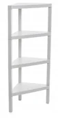 Szafki łazienkowe - Regał łazienkowy narożny 4 poziomy Biały Tatay - miniaturka - grafika 1