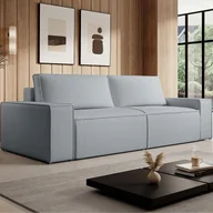 Sofy i kanapy - Kanapa 4 osobowa rozkładana z teksturowanego szarego weluru - AMELIA - miniaturka - grafika 1