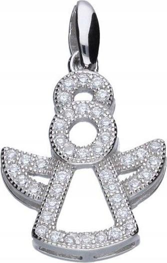 Srebrna zawieszka 925 aniołek z cyrkoniami 1,41g modny wzór na prezent