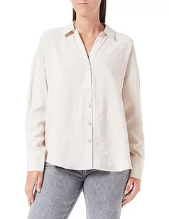 VERO MODA Koszula damska VMQUEENY L/S Oversized Shirt EXP GA, Kamie? Pumeksowy, M - Koszule damskie - miniaturka - grafika 1