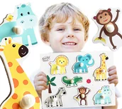Puzzle - SMILY PLAY Układanka drewniana zoo puzzle Montessori SPW83801 - miniaturka - grafika 1