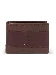 Portfele - U.S. Polo Assn. Skórzany portfel "Union" w kolorze brązowym - 10,5 x 8 cm - grafika 1