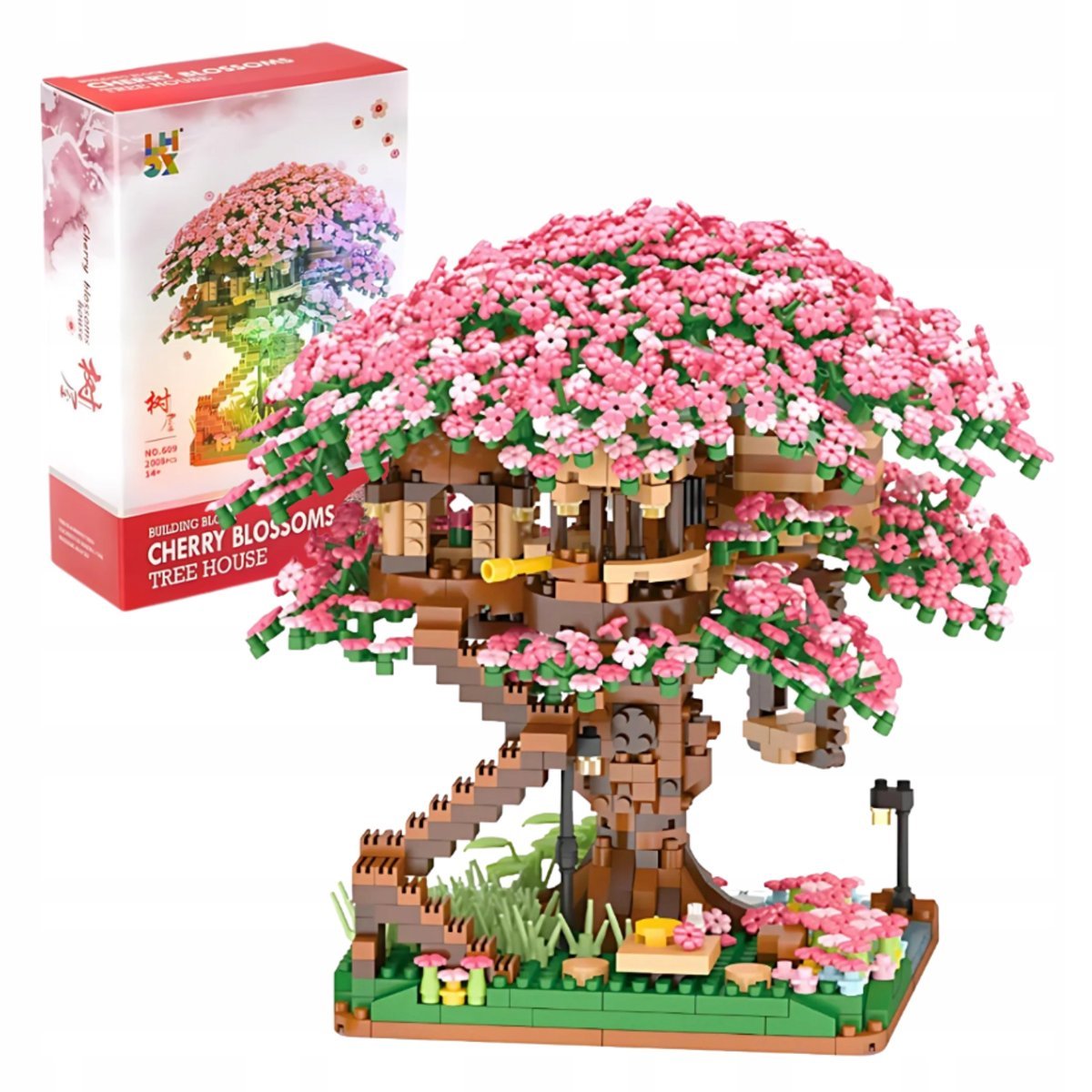 DRZEWKO SAKURA KLOCKI KONSTRUKCYJNE 2008el ZESTAW KLOCKÓW KWIAT WIŚNI