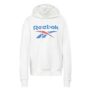 Reebok Damska bluza z kapturem z dużym logo, biała, XL, biały, XL - Bluzy damskie - miniaturka - grafika 1