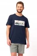 Piżamy damskie - KEY PIŻAMA MĘSKA MNS 606 A25 XL GRANATOWO-SZARY - miniaturka - grafika 1