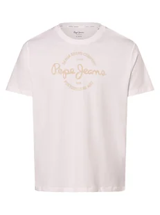 Pepe Jeans Koszulka męska - Craigton Mężczyźni Bawełna biały nadruk, S - Koszulki męskie - miniaturka - grafika 1