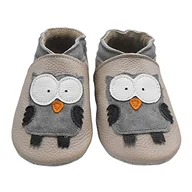Buty dla dziewczynek - Bemesu Buty dla noworodków, buty dla niemowląt, miękkie skórzane kapcie dla dzieci i dziewczynek (EU 18-24), Beżowy Eule, 20/21 EU - miniaturka - grafika 1