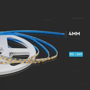 Taśma LED V-TAC SMD2835 128LED 24V IP20 Szerokość 4mm VT-2835 3000K 1150lm - Taśmy LED - miniaturka - grafika 2