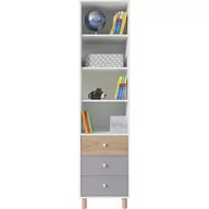 Regały - Regał FR7 Faro Meblar Dąb Artisan, Szary, Biały Lux - miniaturka - grafika 1