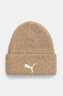 Czapki męskie - Puma czapka z domieszką wełny kolor beżowy z grubej dzianiny 25495 - miniaturka - grafika 1