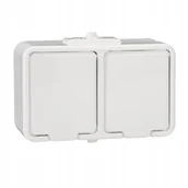 Gniazdka elektryczne - Gniazdo podwójne natynkowe hermetyczne biały IP44 CEDAR NT230H01 - miniaturka - grafika 1