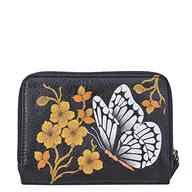 Portfele - Anna by Anuschka Damski ręcznie malowany organizer z prawdziwej skóry, motyw motyla, jeden rozmiar - miniaturka - grafika 1