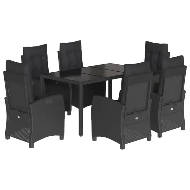 Zestaw Mebli Ogrodowych z Rattanu PE, Stół 150x90x75cm, Krzesła 57x66x93