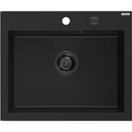 Zlewozmywaki - Mexen Elix zlewozmywak granitowy 1-komorowy 600 x 500 mm, czarny, syfon czarny - 6525601005-77-B - miniaturka - grafika 1
