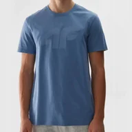 Koszulki męskie - Koszulka Męska 4F T-shirt Sportowy Niebieski Bawełniany Podkoszulek S - miniaturka - grafika 1