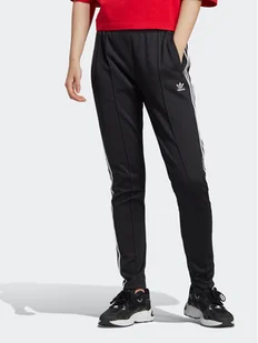 adidas Spodnie dresowe adicolor IB5916 Czarny Slim Fit - Spodnie sportowe damskie - miniaturka - grafika 1