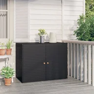 Szafy - vidaXL Szafka ogrodowa, czarna, 100x55,5x80 cm, rattan PE - miniaturka - grafika 1