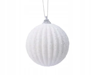 Bombka Choinkowa Żłobiona Nietłukąca Biała 8 Cm - Bombki - miniaturka - grafika 1