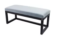 Ławki do przedpokoju - Ławka na buty LPG-2 90cm EMRAWOOD drewno lite kolor czarny siedzisko gładkie kolor popielaty - miniaturka - grafika 1