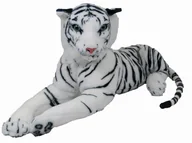 Maskotki i pluszaki - TYGRYS ŚNIEŻNOBIAŁY leżący pluszak kot dł.60+38cm - miniaturka - grafika 1