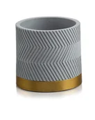 Donice - Osłonka Betonowa Doniczka Złoty Pasek 13,5 - miniaturka - grafika 1