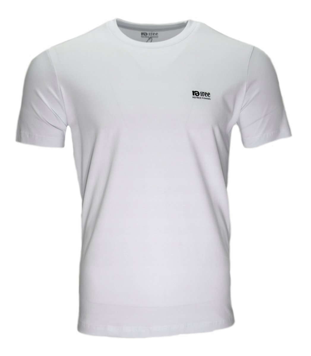 T-shirt koszulka biała klasyczna REFREE nadruk XL