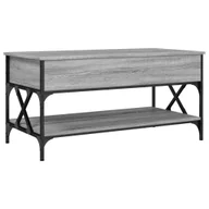 Ławy i stoliki kawowe - vidaXL Stolik kawowy szary Sonoma 100x50x50 cm materiał drewnopochodny i metal - miniaturka - grafika 1