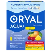 Układ pokarmowy - Oryal Aqua+ Mix smaków, bez cukru, 14 saszetek - miniaturka - grafika 1