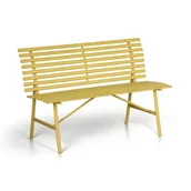 Ławki ogrodowe - Metalowa ławka ogrodowa SPRING, żółta - miniaturka - grafika 1