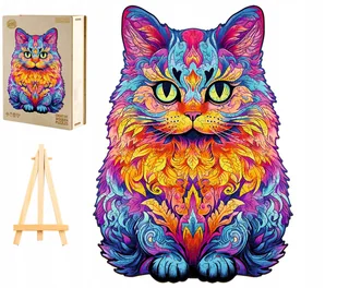 PUZZLE DREWNIANE DUŻE 280 ELEMENTÓW KOTEK W DREWNIANYM PUDEŁKU - Puzzle - miniaturka - grafika 1