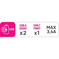 Ładowarki do elektronarzędzi - Ładowarka sieciowa 2x USB A i 1x USB C LEXMAN - miniaturka - grafika 1