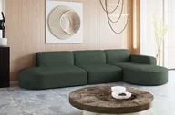 Narożniki - Designerski Narożnik, Sofa w kształcie litery L MODENA, tkanina Poso Zielony Prawy - miniaturka - grafika 1