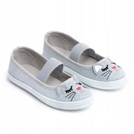 Buty dla dziewczynek - Axim trampki dziecięce srebrny rozmiar 27 - miniaturka - grafika 1