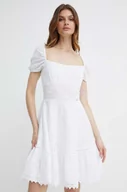 Sukienki - Guess sukienka CLIO kolor biały mini rozkloszowana W4GK50 WG590 - miniaturka - grafika 1