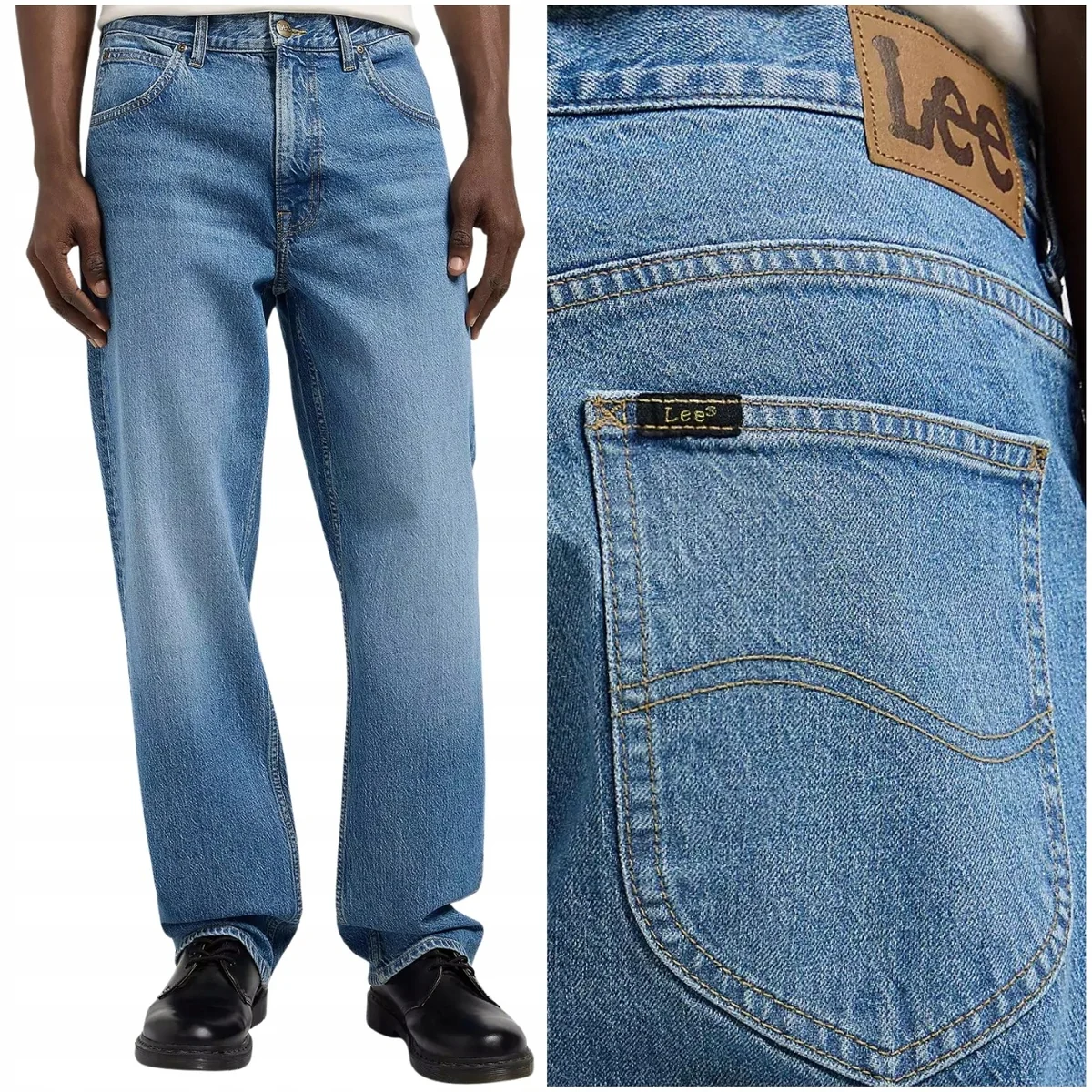 Lee Asher Lyle loose straight bardzo luźne spodnie jeansowe W30 L32