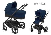 Wózki dziecięce - CYBEX BALIOS S LUX BLACK FRAME 2w1 Navy Blue - miniaturka - grafika 1