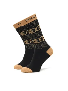 PINKO Skarpety wysokie damskie Monaco 106054 A2ZG Czarny - Skarpetki damskie - miniaturka - grafika 1