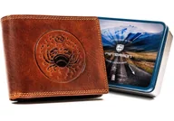 Portfele - Portfel męski ze skóry naturalnej znak zodiaku rak- Peterson - miniaturka - grafika 1