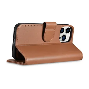iCarer Wallet Case 2in1 etui iPhone 14 Pro Max skórzany pokrowiec z klapką Anti-RFID brązowy (WMI14220728-BN) - Etui i futerały do telefonów - miniaturka - grafika 7