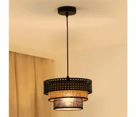 Lampy sufitowe - Brilagi - Żyrandol na lince DAKOTA LUNETA 1xE27/15W/230V śr. 25 cm czarny/beżowy - miniaturka - grafika 1