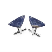 Spinki do mankietów i krawatów - Spinki do mankietów Sodalit (S992) Srebro [925] - miniaturka - grafika 1