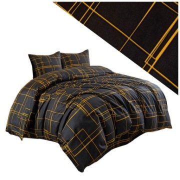 Pościel 220x200 2 poszewki 70x80 gładka Eusebia Home suwak geometryczna