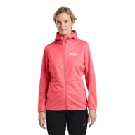Kurtki damskie - Damska kurtka softshellowa Jack Wolfskin FELDBERG HOODY W sunset coral - XS - miniaturka - grafika 1